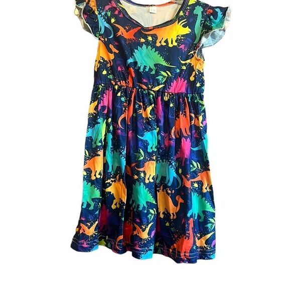 Cosmic Dinosaur dress size 7/8 - Picture 1 of 4